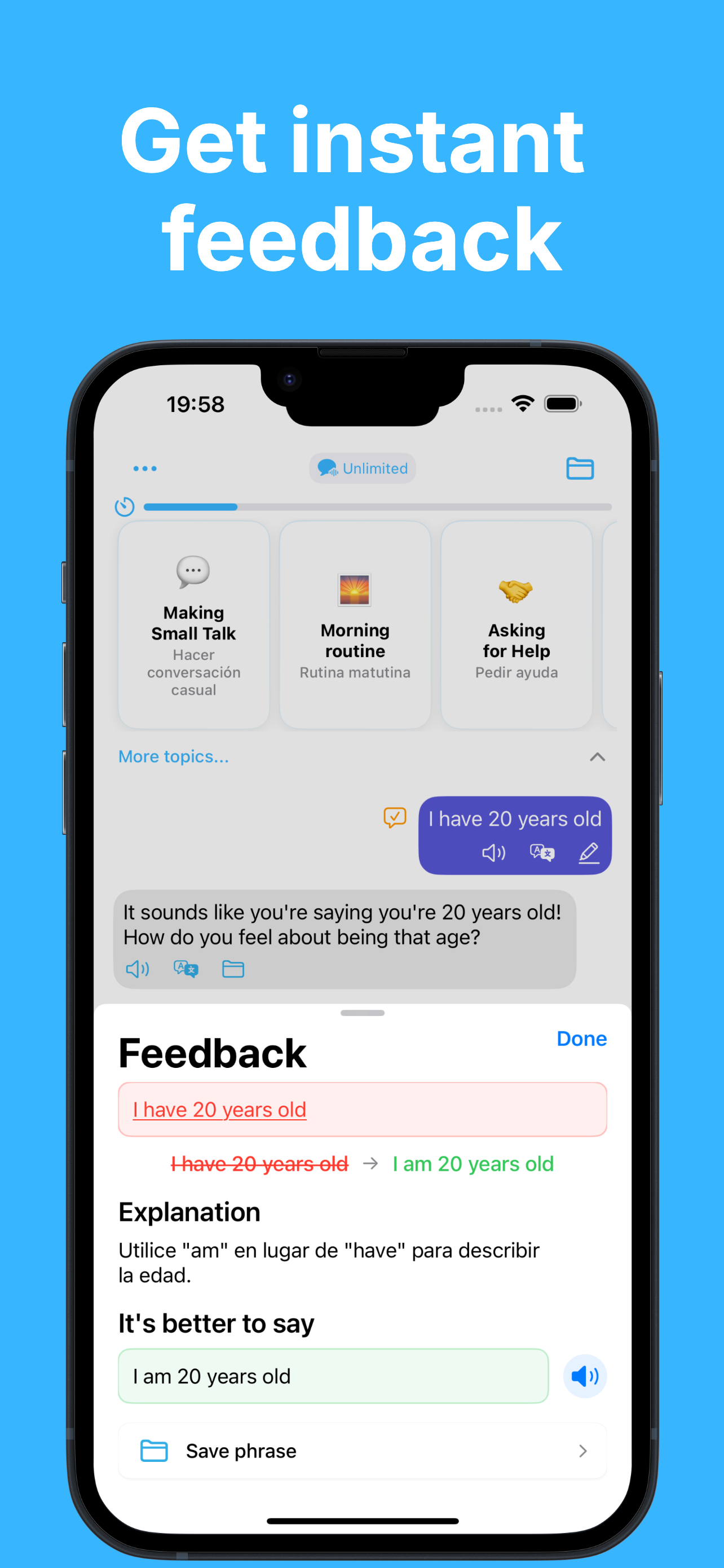 Instant Feedback Feature